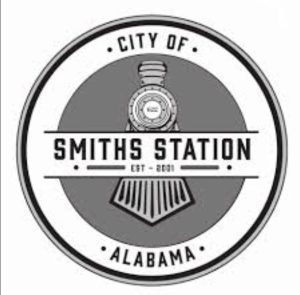 The train station logo of Smiths Station Alabama